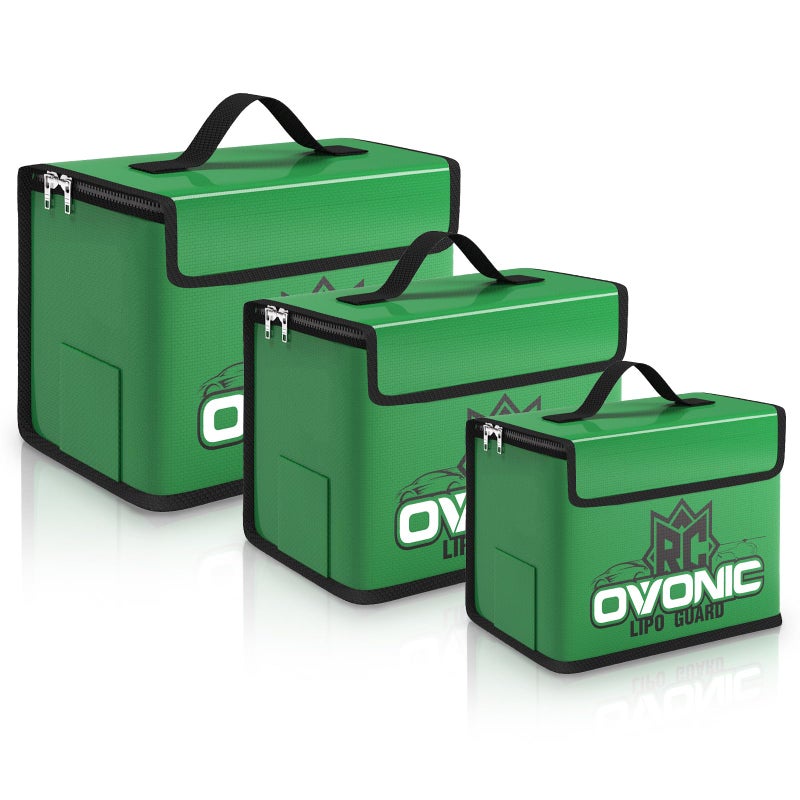 OVONIC Lipo Safe Bag Fireproof Explosionproof Bag  Large Medium and Small Capacity for Lipo Batteries Storage - Image 1